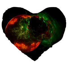 Space Cosmos Galaxy Universe Sky Large 19  Premium Flano Heart Shape Cushions by Wegoenart