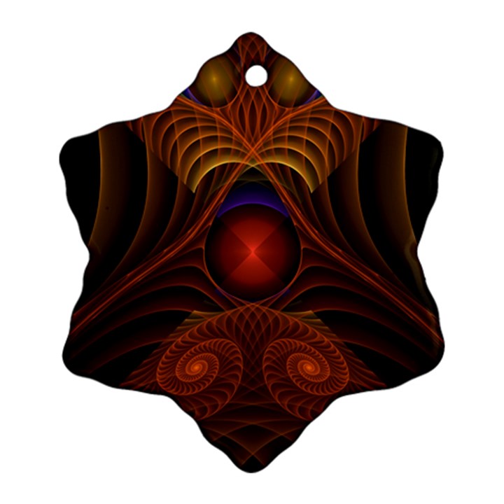 Fractal Fantasy Design Swirl Snowflake Ornament (Two Sides)