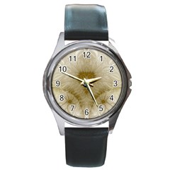 Fractal Abstract Pattern Background Round Metal Watch
