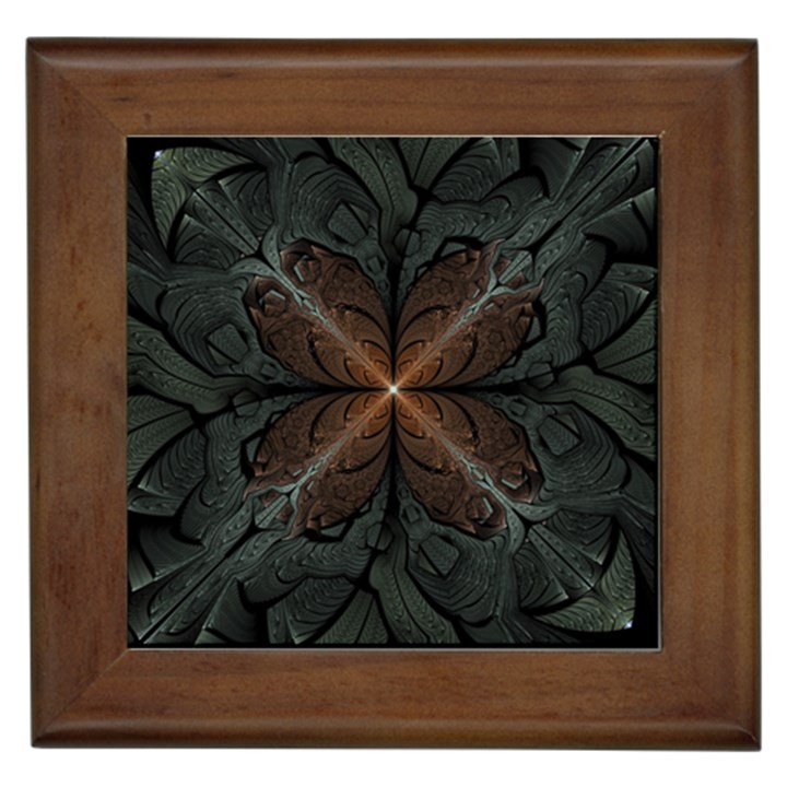 Art Abstract Fractal Pattern Framed Tile