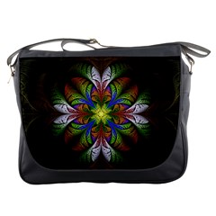 Fractal Flower Fantasy Pattern Messenger Bag by Wegoenart