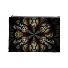 Fractal Flower Fantasy Floral Cosmetic Bag (large)