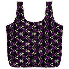 Wallpaper Floral Pattern Purple Full Print Recycle Bag (xxl)