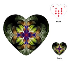 Fractal Flower Fantasy Design Playing Cards Single Design (heart) by Wegoenart