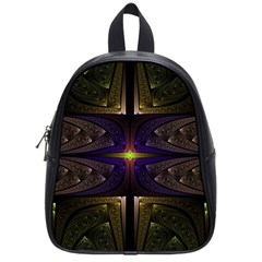 Fractal Fantasy Design Texture School Bag (small) by Wegoenart