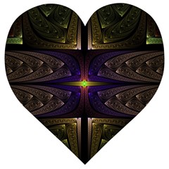 Fractal Fantasy Design Texture Wooden Puzzle Heart