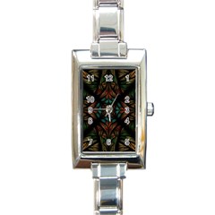 Fractal Fantasy Design Texture Rectangle Italian Charm Watch by Wegoenart