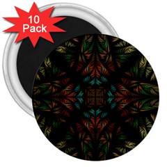 Fractal Fantasy Design Texture 3  Magnets (10 pack) 