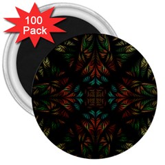 Fractal Fantasy Design Texture 3  Magnets (100 pack)