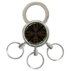 Fractal Fantasy Design Texture 3-Ring Key Chain