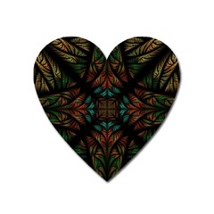 Fractal Fantasy Design Texture Heart Magnet