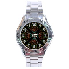 Fractal Fantasy Design Texture Stainless Steel Analogue Watch