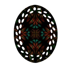 Fractal Fantasy Design Texture Oval Filigree Ornament (Two Sides)