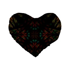 Fractal Fantasy Design Texture Standard 16  Premium Heart Shape Cushions