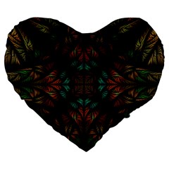 Fractal Fantasy Design Texture Large 19  Premium Flano Heart Shape Cushions