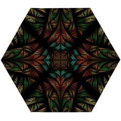 Fractal Fantasy Design Texture Wooden Puzzle Hexagon
