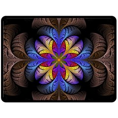 Fractal Flower Fantasy Floral Fleece Blanket (large)  by Wegoenart