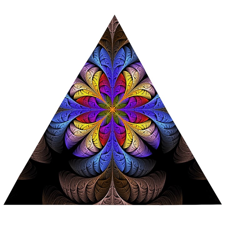 Fractal Flower Fantasy Floral Wooden Puzzle Triangle