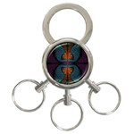 Art Abstract Fractal Pattern 3-Ring Key Chain Front