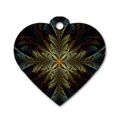 Fractal Art Abstract Pattern Dog Tag Heart (one Side) by Wegoenart