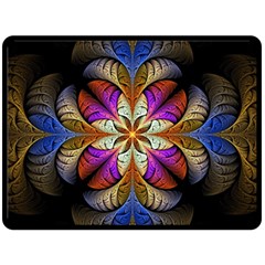 Fractal Flower Fantasy Pattern Fleece Blanket (large)  by Wegoenart