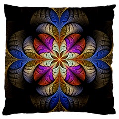 Fractal Flower Fantasy Pattern Large Cushion Case (two Sides)