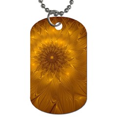 Fractal Flower Floral Gold Pattern Dog Tag (one Side) by Wegoenart