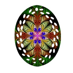 Fractal Abstract Flower Floral Oval Filigree Ornament (two Sides) by Wegoenart