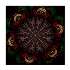 Fractal Flower Fantasy Floral Tile Coaster by Wegoenart