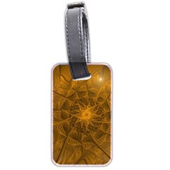 Fractal Flower Floral Gold Pattern Luggage Tag (two Sides) by Wegoenart