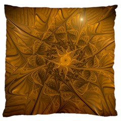 Fractal Flower Floral Gold Pattern Large Cushion Case (two Sides)