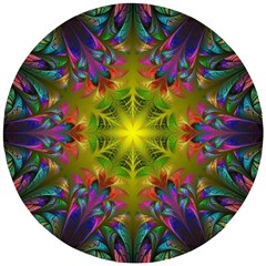 Fractal Abstract Background Pattern Wooden Puzzle Round by Wegoenart