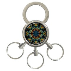 Fractal Flower Fantasy Floral 3-ring Key Chain by Wegoenart