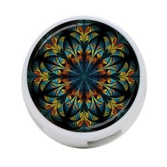 Fractal Flower Fantasy Floral 4-port Usb Hub (one Side) by Wegoenart