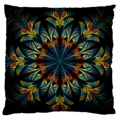 Fractal Flower Fantasy Floral Large Flano Cushion Case (two Sides) by Wegoenart