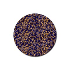 Spiral Pattern Texture Fractal Rubber Coaster (round)  by Wegoenart