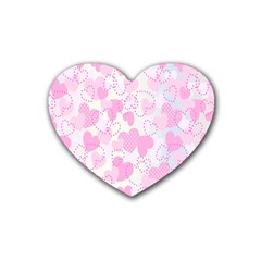 Valentine Background Hearts Bokeh Rubber Coaster (heart)  by Nexatart