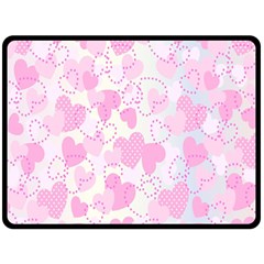 Valentine Background Hearts Bokeh Double Sided Fleece Blanket (large)  by Nexatart