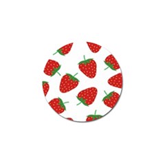 Seamless Pattern Fresh Strawberry Golf Ball Marker by Wegoenart