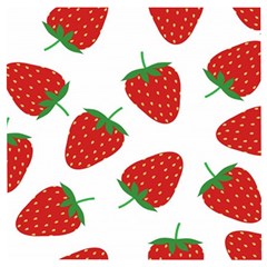 Seamless Pattern Fresh Strawberry Wooden Puzzle Square by Wegoenart