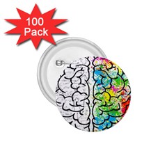 Brain Mind Psychology Idea Drawing 1 75  Buttons (100 Pack)  by Wegoenart