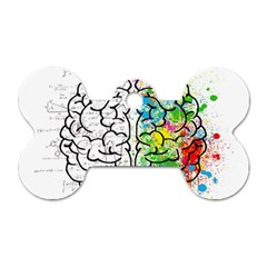 Brain Mind Psychology Idea Drawing Dog Tag Bone (one Side) by Wegoenart