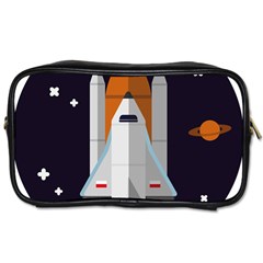 Rocket Space Universe Spaceship Toiletries Bag (one Side) by Wegoenart