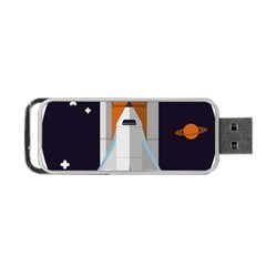 Rocket Space Universe Spaceship Portable Usb Flash (one Side) by Wegoenart