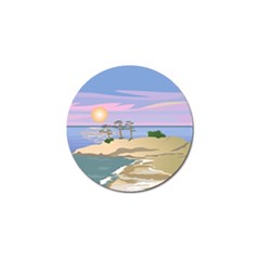 Vacation Island Sunset Sunrise Golf Ball Marker (4 Pack) by Wegoenart