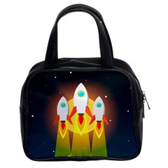 Rocket Take Off Missiles Cosmos Classic Handbag (two Sides)