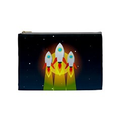 Rocket Take Off Missiles Cosmos Cosmetic Bag (medium)