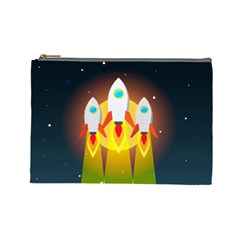 Rocket Take Off Missiles Cosmos Cosmetic Bag (large) by Wegoenart