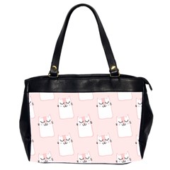 Pattern Pink Cute Sweet Fur Cats Oversize Office Handbag (2 Sides) by Wegoenart