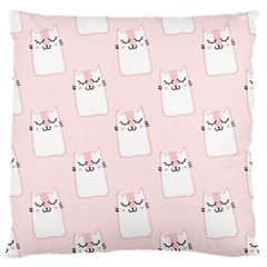 Pattern Pink Cute Sweet Fur Cats Large Flano Cushion Case (one Side)